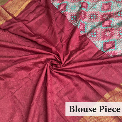 Sunehri Aztec Cotton Silk Printed Saree