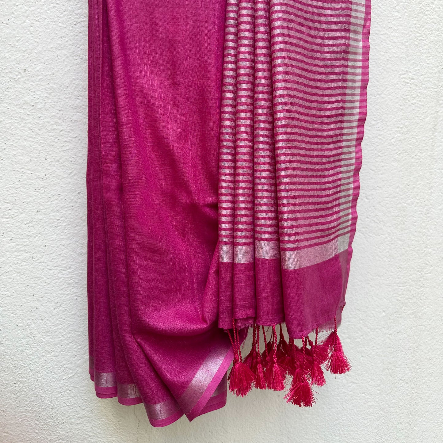 Quartz Pink Cotton Saree with Printed Blouse