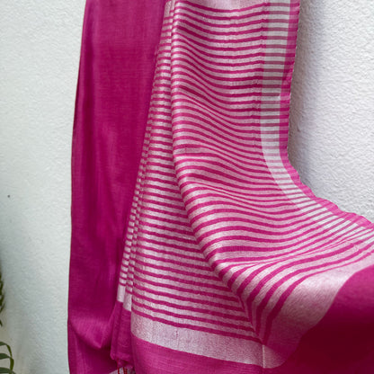 Sunkissed Pink Cotton Saree with Printed Blouse
