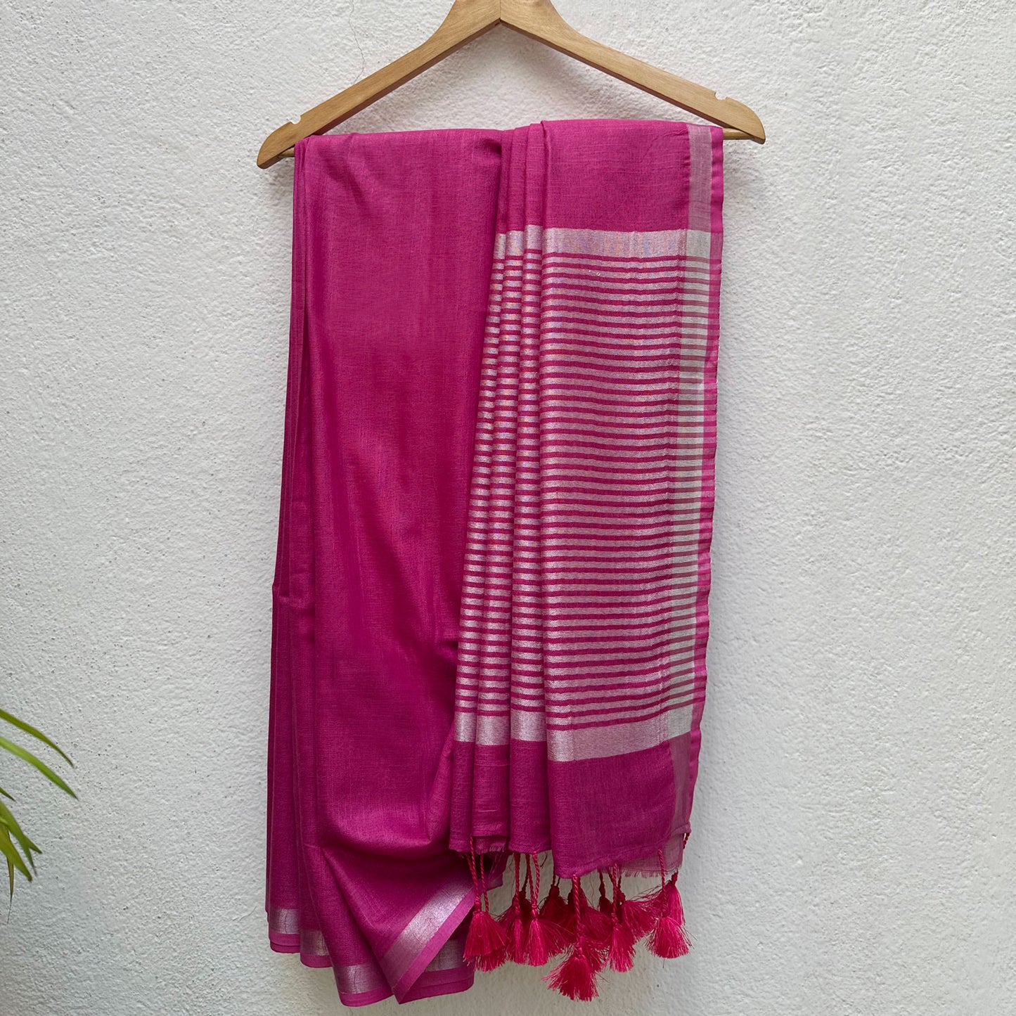Pink Blossom Cotton Saree with Printed Blouse