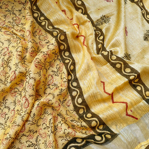 Surajmukhi Handblock Printed Pure Linen Saree