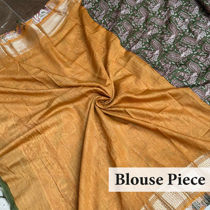 Surkhi Kalamkari Cotton Silk Printed Saree