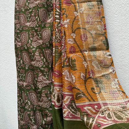 Surkhi Kalamkari Cotton Silk Printed Saree