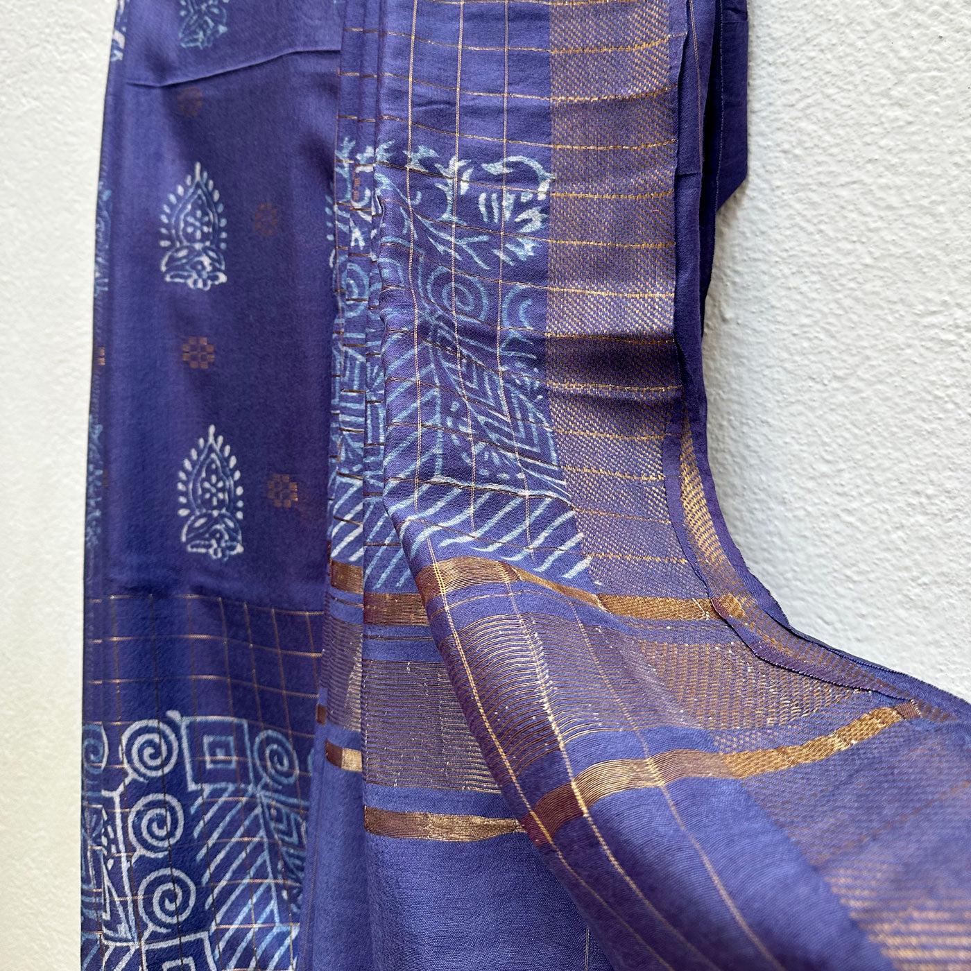 Suryamukhi Handblock Printed Cotton Silk Saree