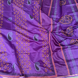 Suvarna Handblock Printed Chanderi Silk Saree