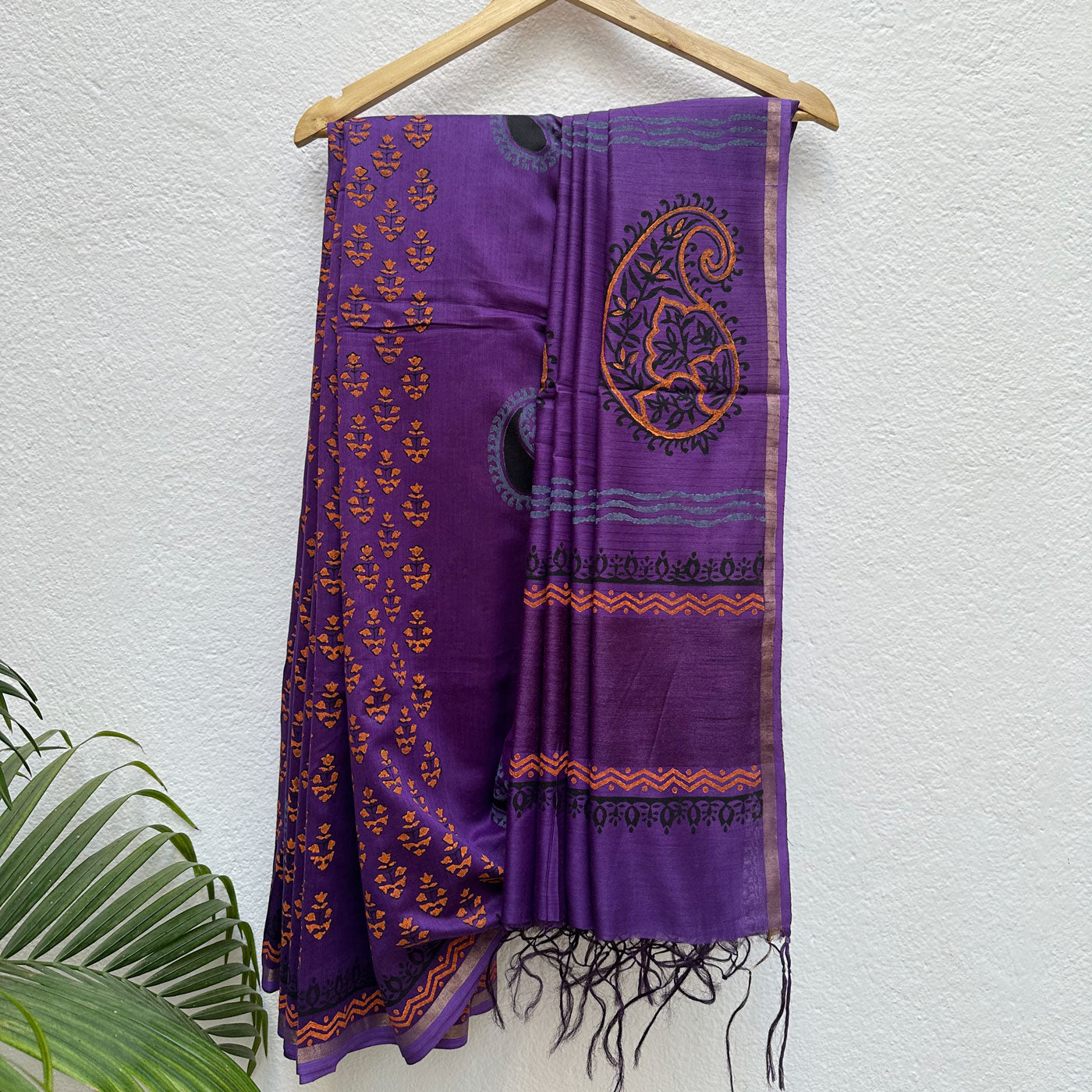 Suvarna Handblock Printed Chanderi Silk Saree