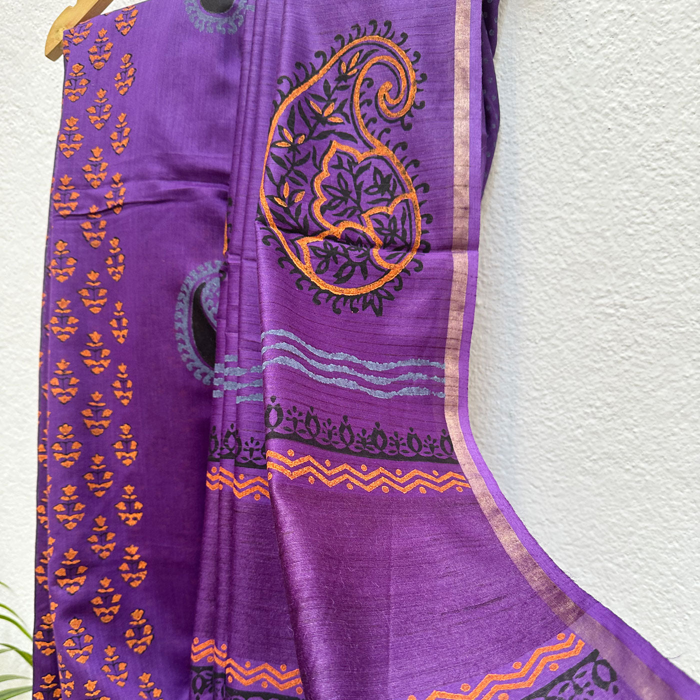 Suvarna Handblock Printed Chanderi Silk Saree