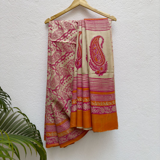 Swara Handwoven Tussar Dupion Silk Saree