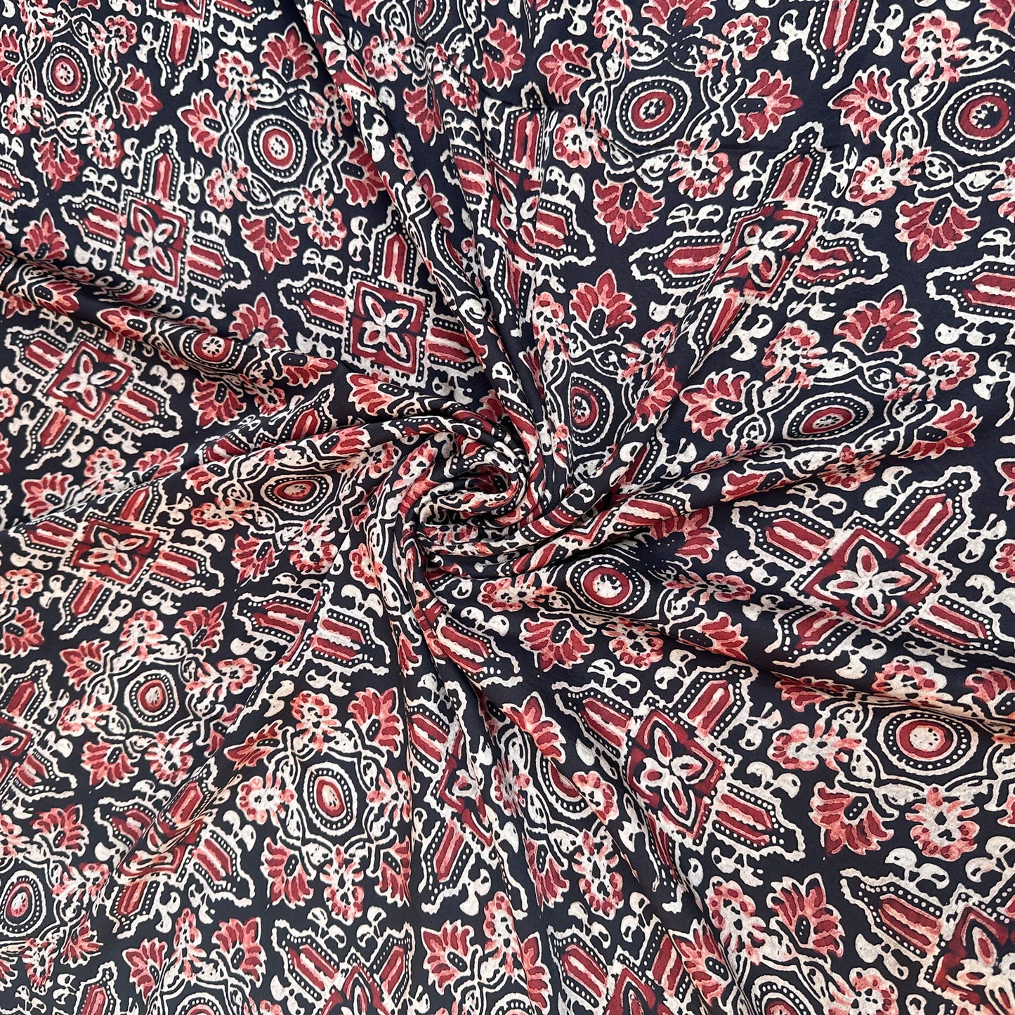 Taabir Handblock Printed Ajrakh Modal Silk Saree