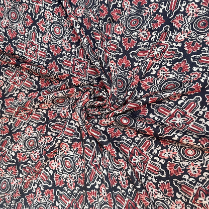 Taabir Handblock Printed Ajrakh Modal Silk Saree