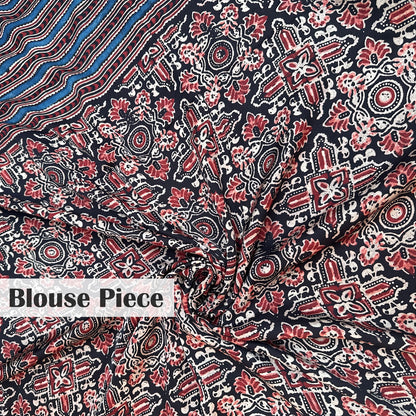 Taabir Handblock Printed Ajrakh Modal Silk Saree