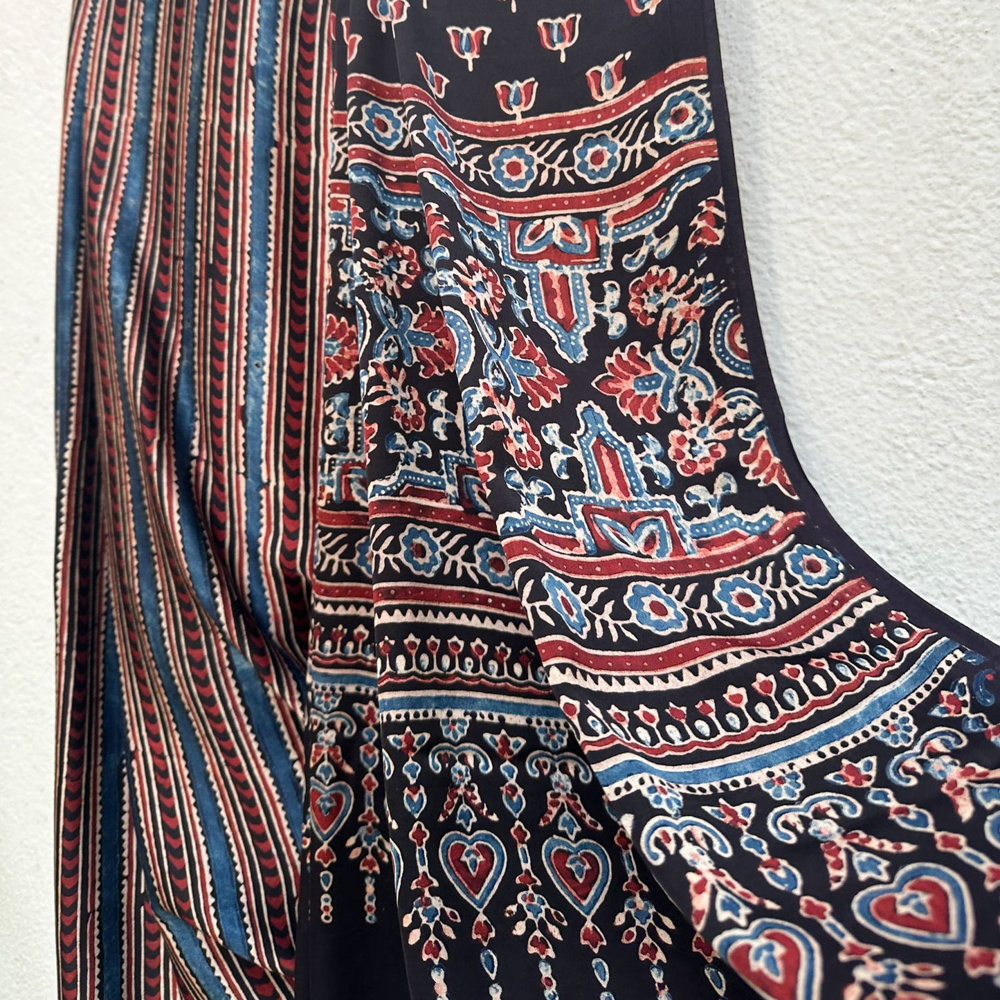 Taabir Handblock Printed Ajrakh Modal Silk Saree