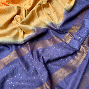Tangelo Cotton Viscose Silk Saree