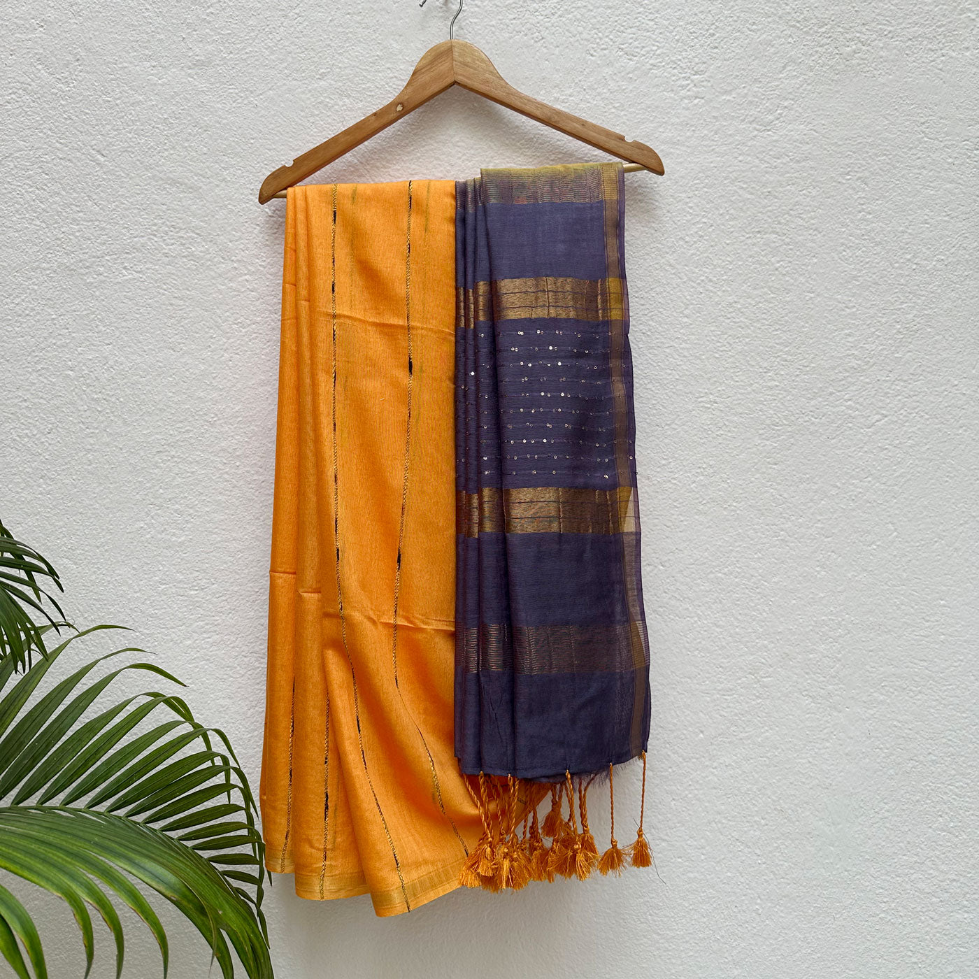 Tangelo Cotton Viscose Silk Saree