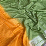 Load image into Gallery viewer, Tangerine Cotton Silk Saree
