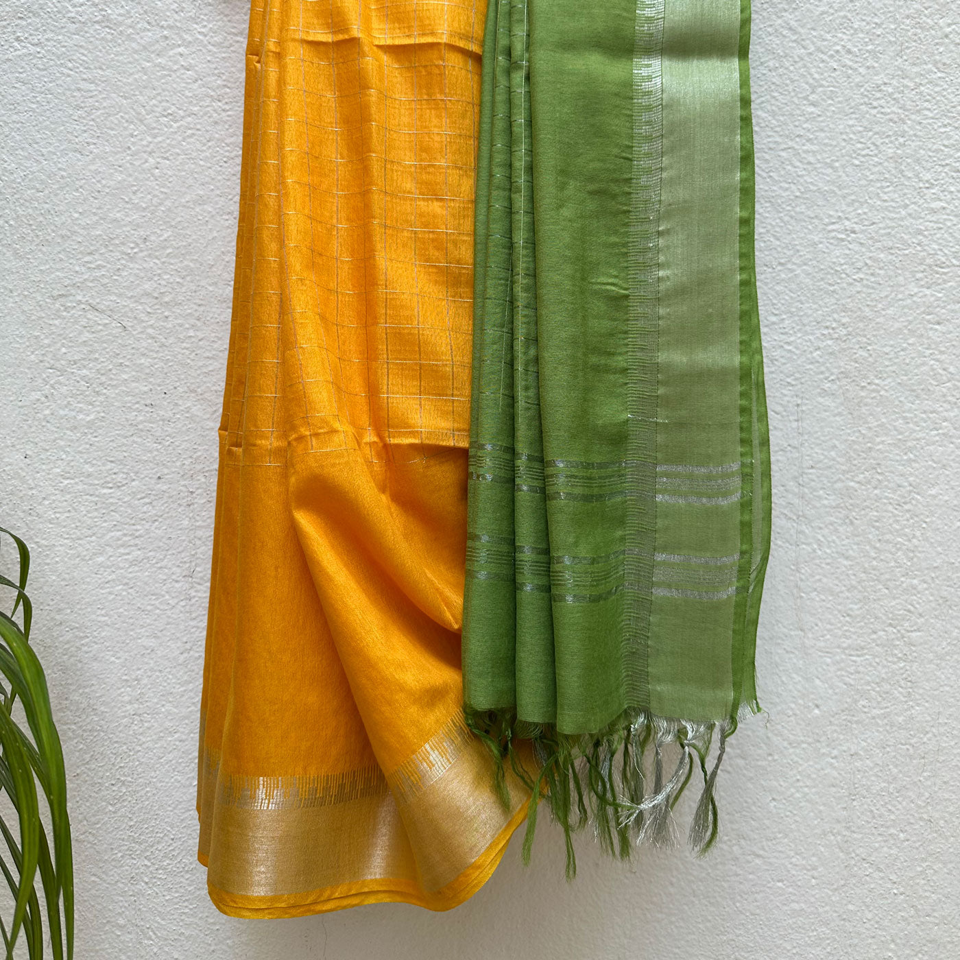 Tangerine Cotton Silk Saree