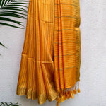 Load image into Gallery viewer, Tangerine Cotton Silk Saree with Printed Blouse Piece
