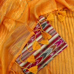 Load image into Gallery viewer, Tangerine Cotton Silk Saree with Printed Blouse Piece
