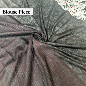 The Great Catsby ivory cotton saree with black plain blouse, Zoomies Collection Thread Weavers