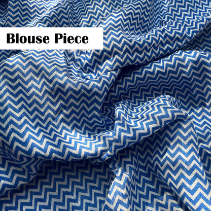 Turkish Blue Organic Linen Saree