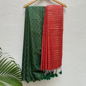 Twist of Lime Cotton Viscose Silk Saree