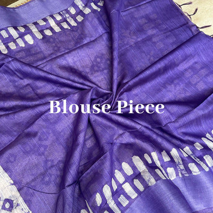 Ultra Violet Cotton Silk Batik Saree