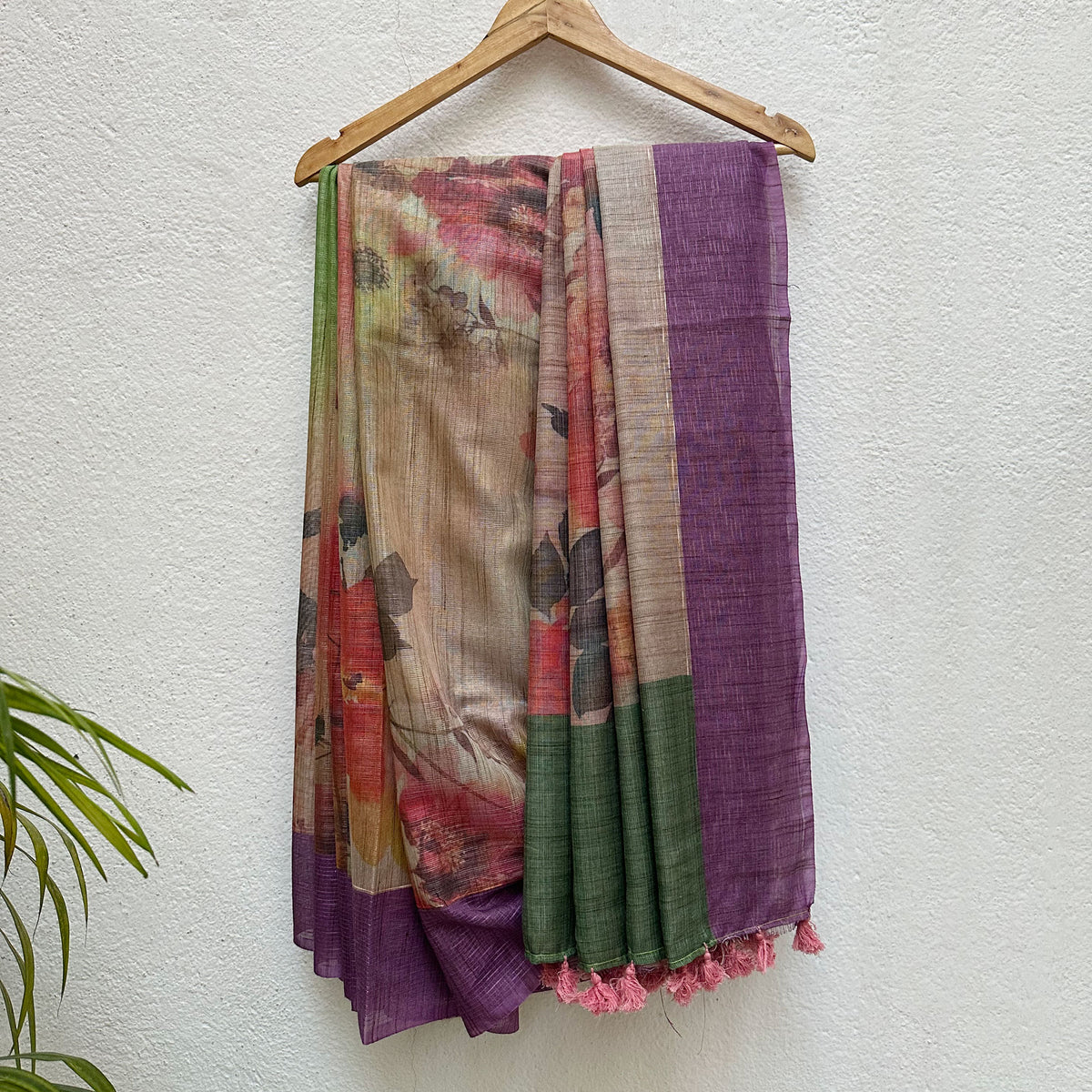 Upvana Digital Printed Cotton Tissue Saree