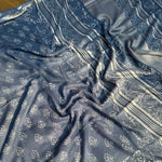Load image into Gallery viewer, Urvashi Indigo Handblock Cotton Linen Saree
