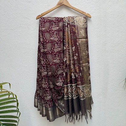 Vaamika Kalamkari Cotton Silk Printed Saree