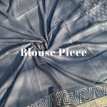 Load image into Gallery viewer, Vaarahi Indigo Hand Block Cotton Linen Saree
