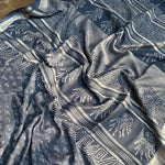 Load image into Gallery viewer, Vaarahi Indigo Hand Block Cotton Linen Saree
