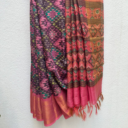Vaidehi Aztec Cotton Silk Printed Saree