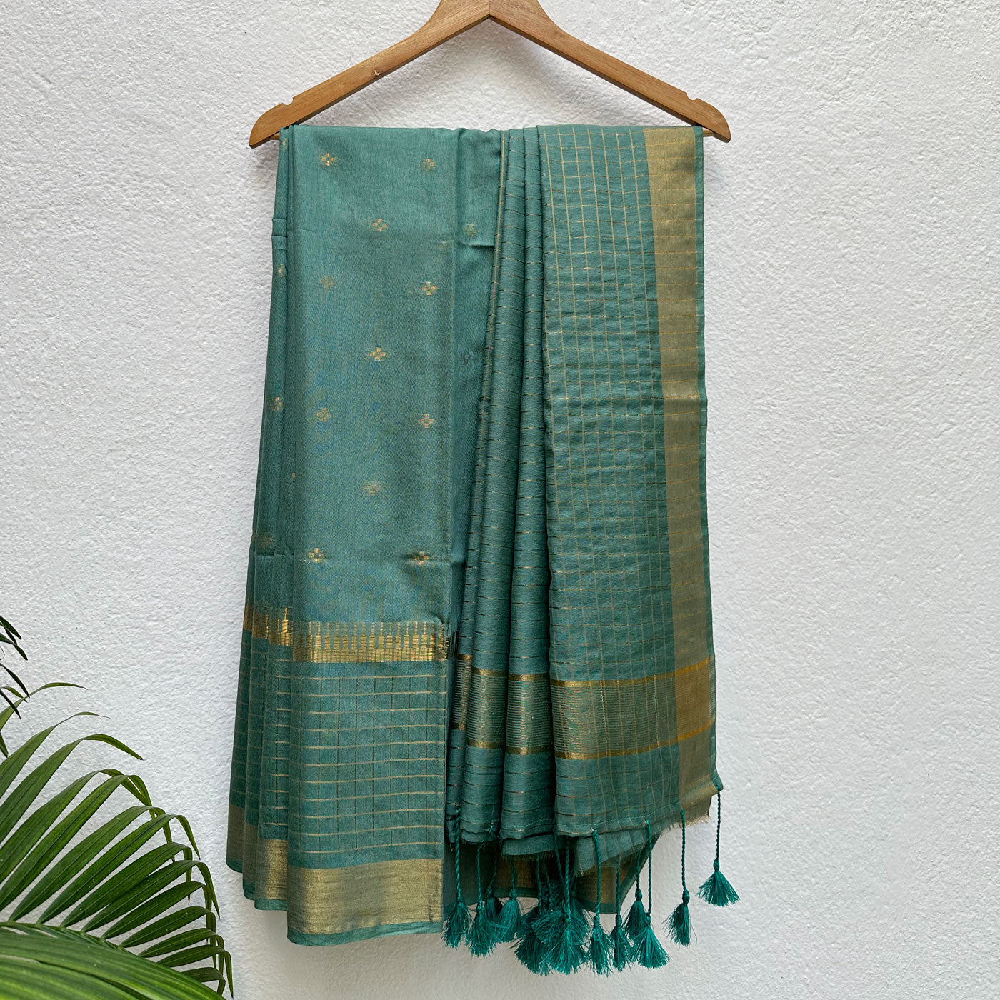Vaidehi Cotton Viscose Silk Saree with Printed Blouse