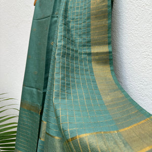 Vaidehi Cotton Viscose Silk Saree with Printed Blouse