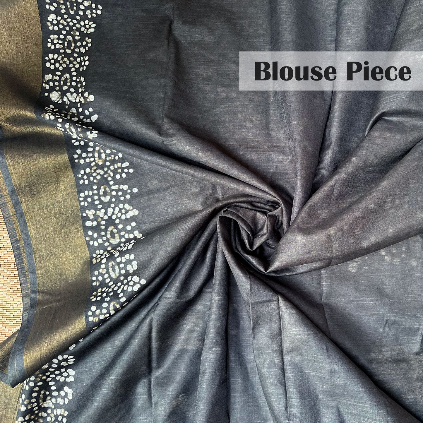 Vampire Black Batik Cotton Silk Saree