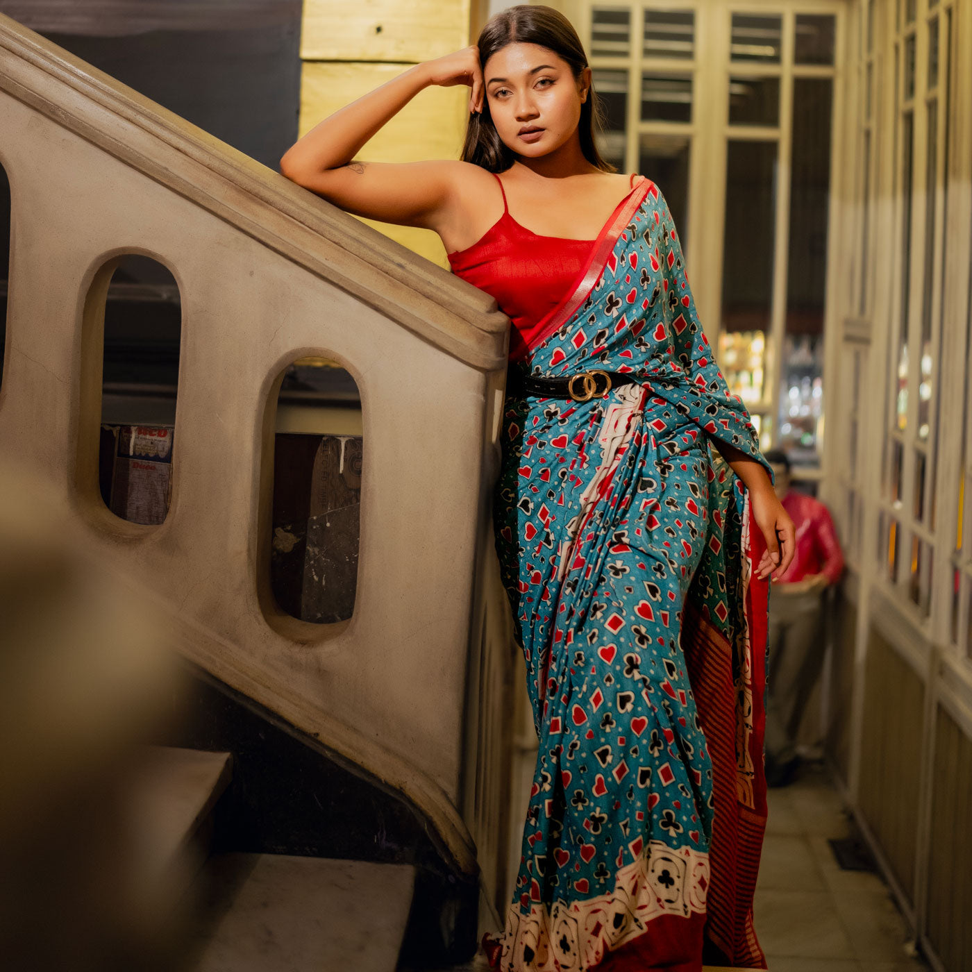 Vegas Poker Night Cotton Saree