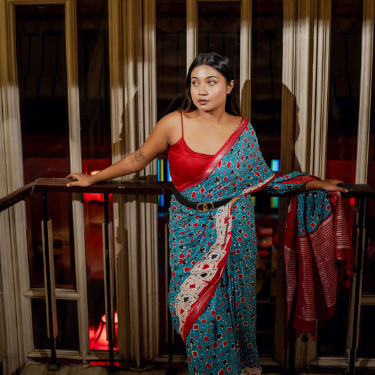 Vegas Poker Night Cotton Saree