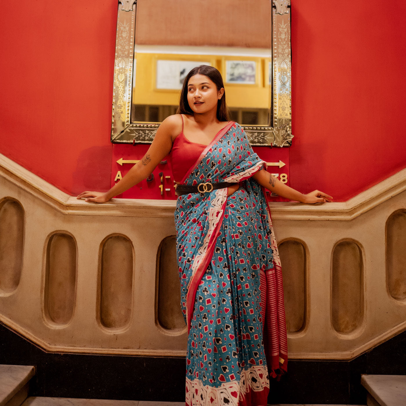 Vegas Poker Night Cotton Saree