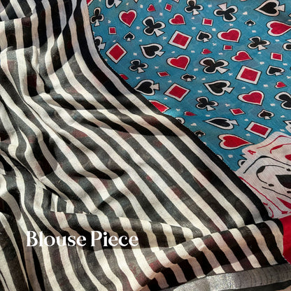 Vegas Poker Night Cotton Saree