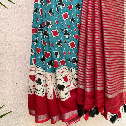 Vegas Poker Night Cotton Saree