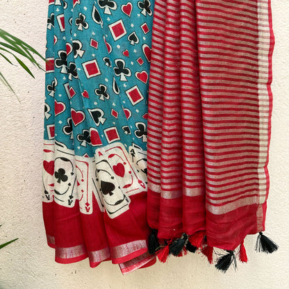 Vegas Poker Night Cotton Saree