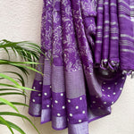 Load image into Gallery viewer, Violet Meadow Organic Linen Saree
