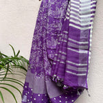 Load image into Gallery viewer, Violet Meadow Organic Linen Saree
