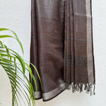 Load image into Gallery viewer, Walnut Brown Cotton Metallic Saree
