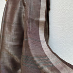 Load image into Gallery viewer, Walnut Brown Cotton Metallic Saree
