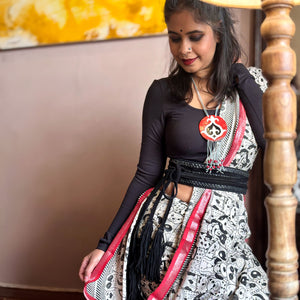 dog print cotton saree