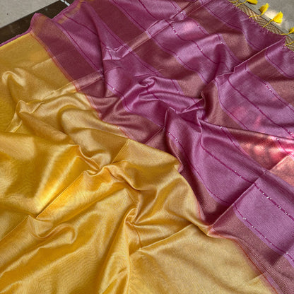 Wild Lantana Cotton Bamboo Silk Saree