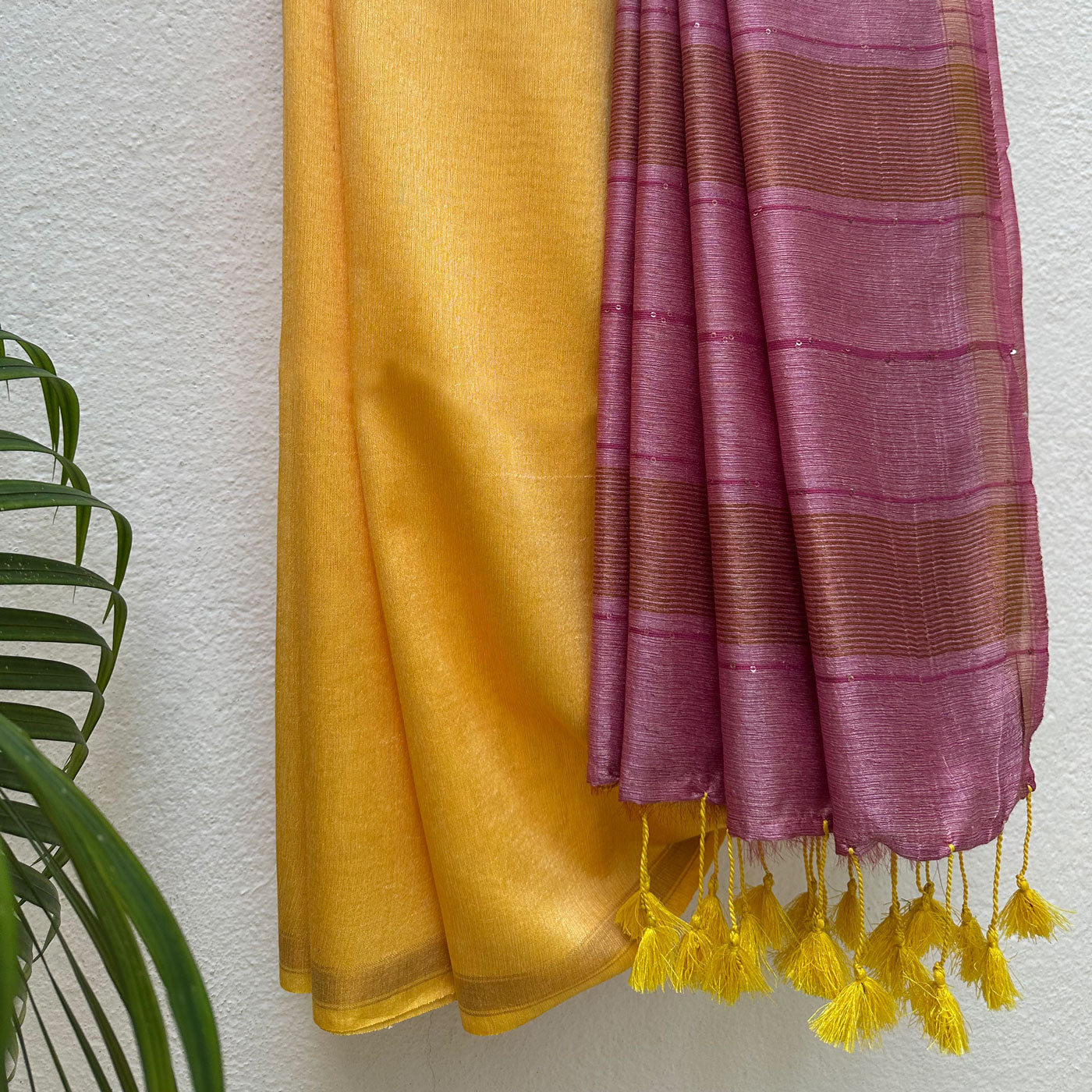 Wild Lantana Cotton Bamboo Silk Saree