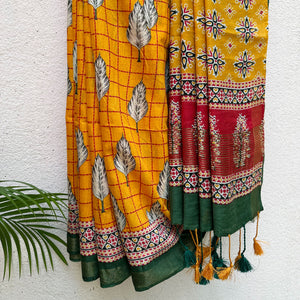 Willowbank Cotton Viscose Printed Saree