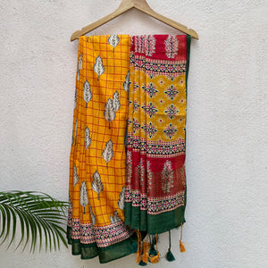 Willowbank Cotton Viscose Printed Saree